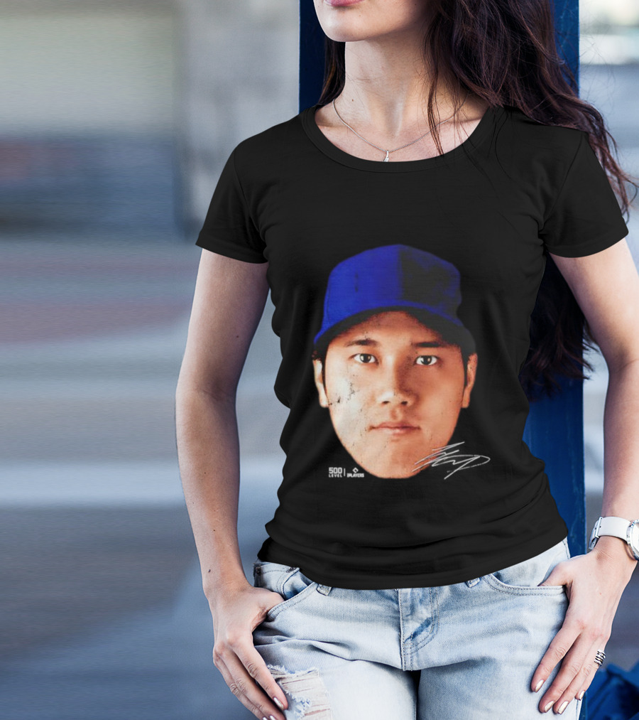 Shohei Ohtani Los Angeles Vintage Head Signature T-Shirt