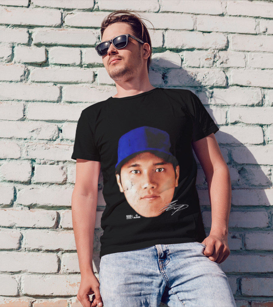 Shohei Ohtani Los Angeles Vintage Head Signature T-Shirt