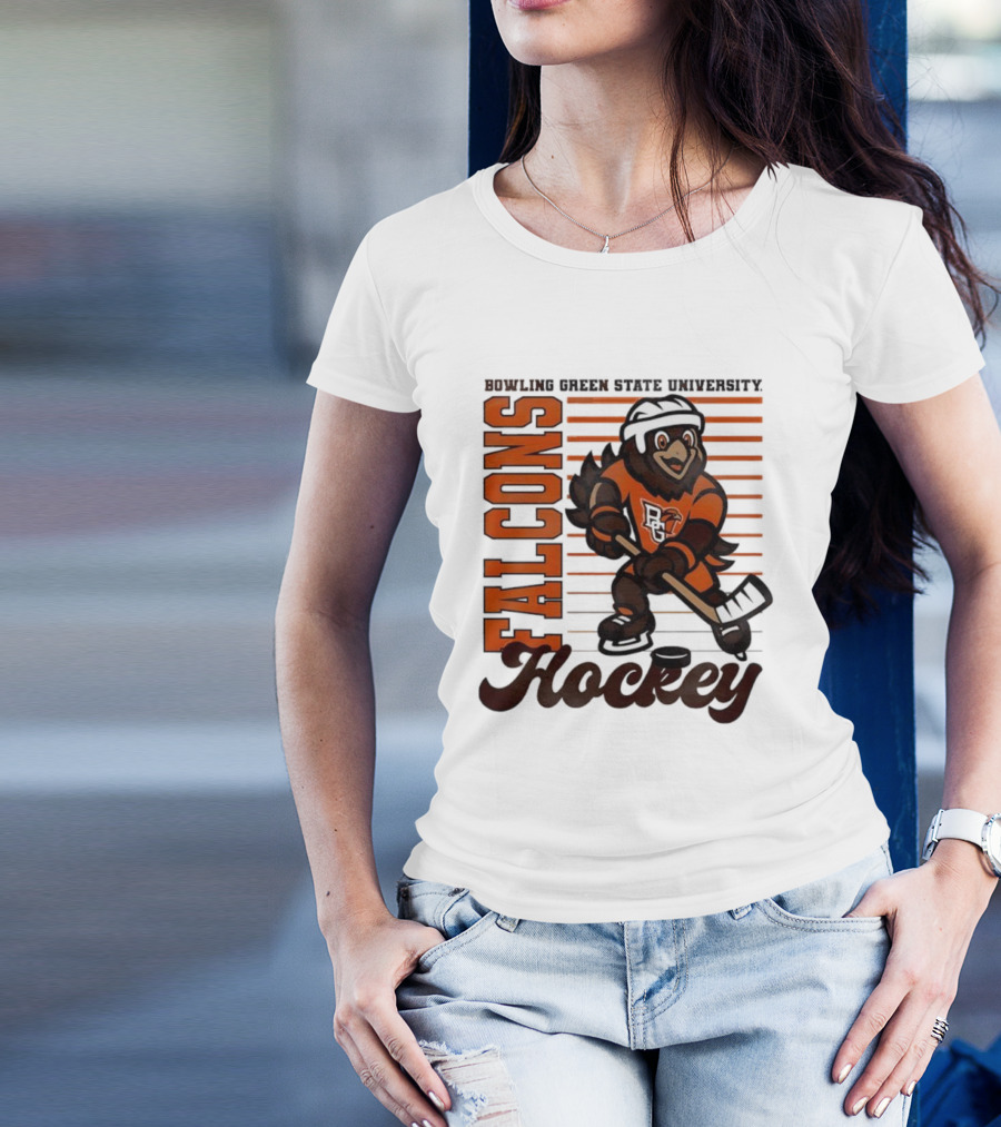 Bowling Green Falcons Freddy Falcon Hockey BG Mascot T-Shirt