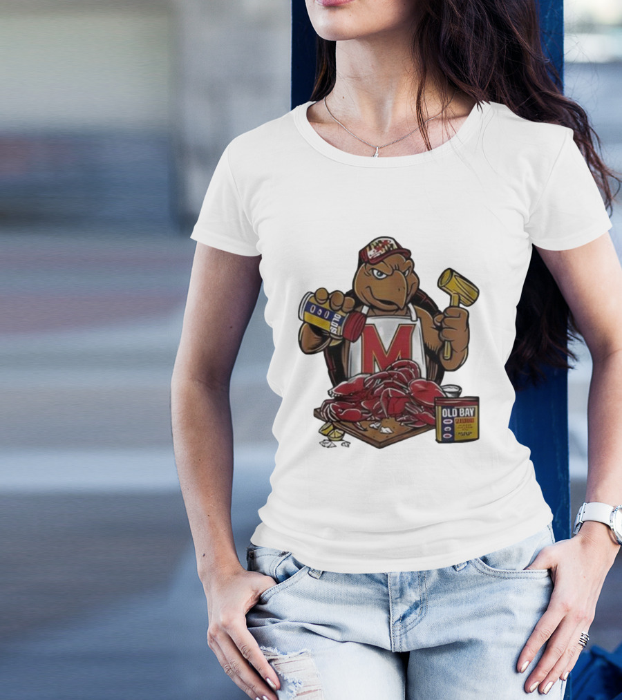 Maryland Terrapins Testudo Old Bay Crab Picking Maryland Pride T-Shirt