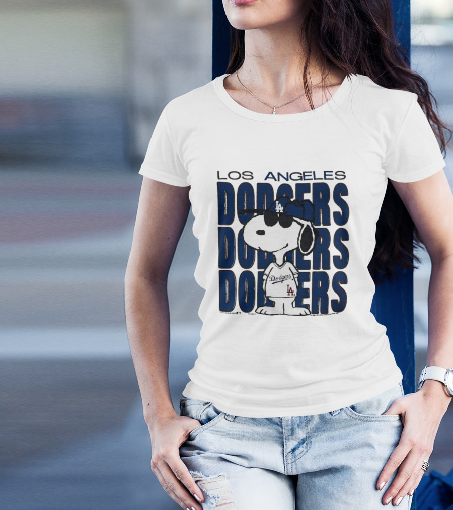 Snoopy Los Angeles Dodgers Jersey Vintage Style T-Shirt