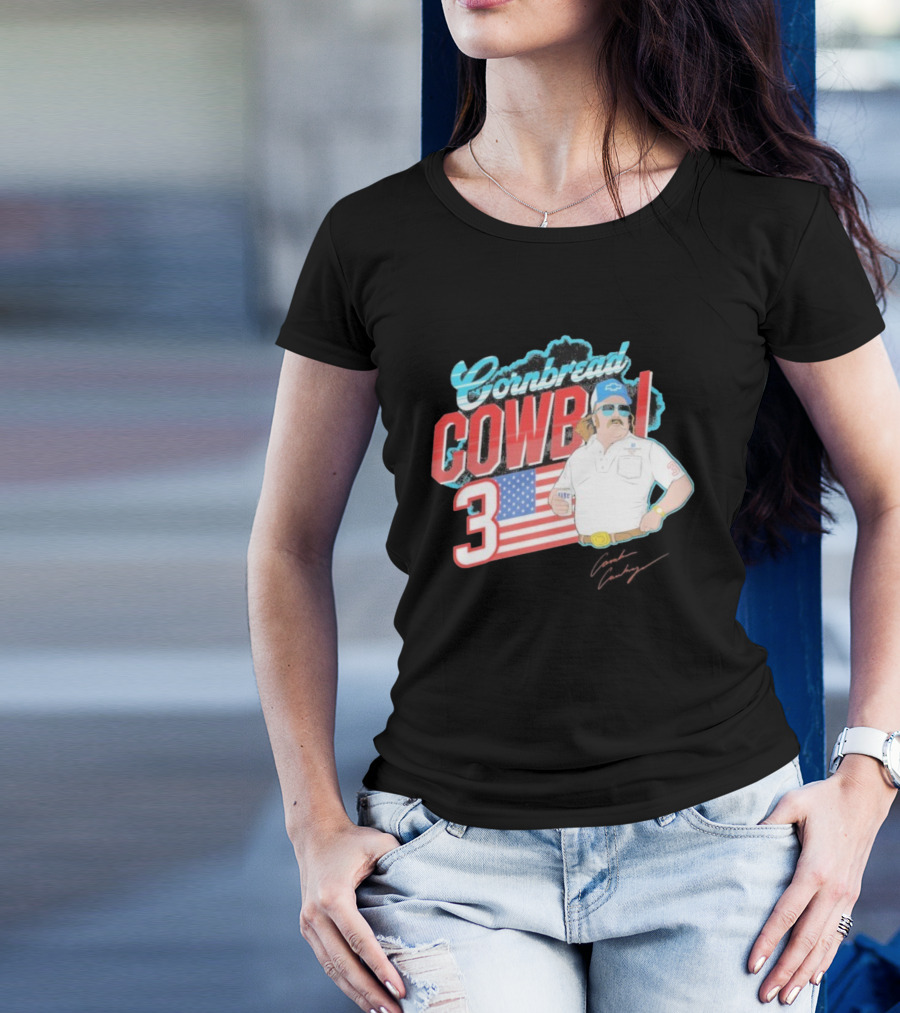 Cornbread Cowboi American Flag 3 Racing Fan T-Shirt
