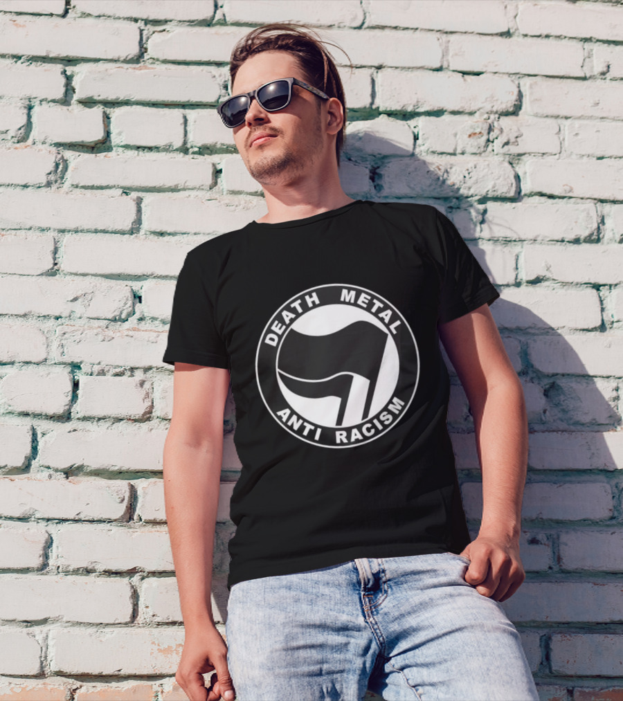 Death Metal Anti Racism Anti Fascist Action Antifa Flag Symbol T-Shirt