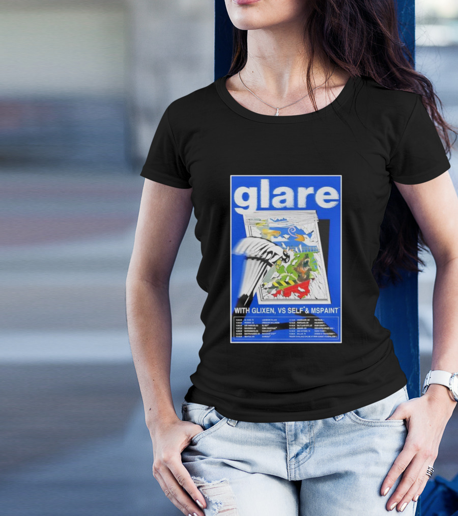 Glare Tour December 2025 With Glixen VS Self MSPAINT Concert Dates T-Shirt
