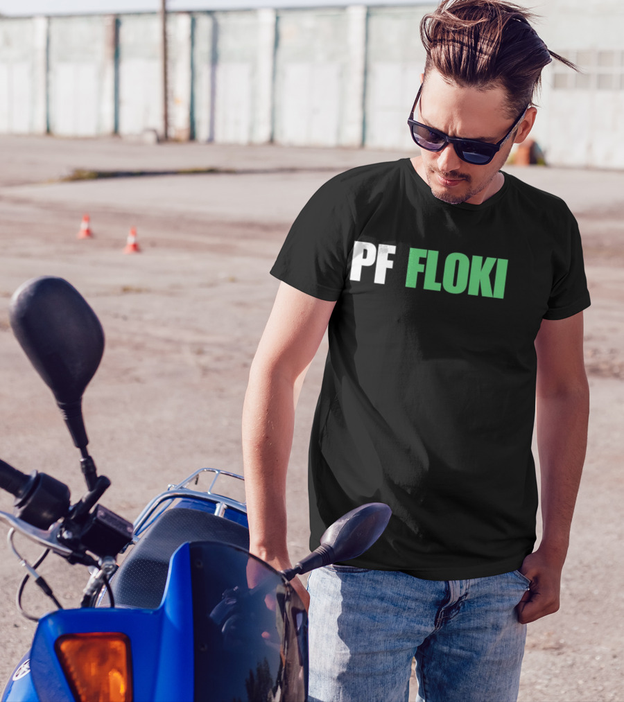 PF Floki Green And White Bold Text T-Shirt