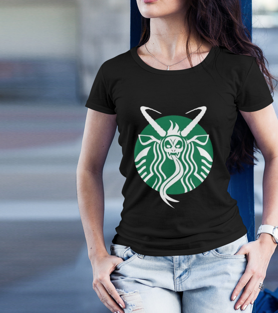 Starbucks Krampuspresso Christmas Coffee Monster Design T-Shirt