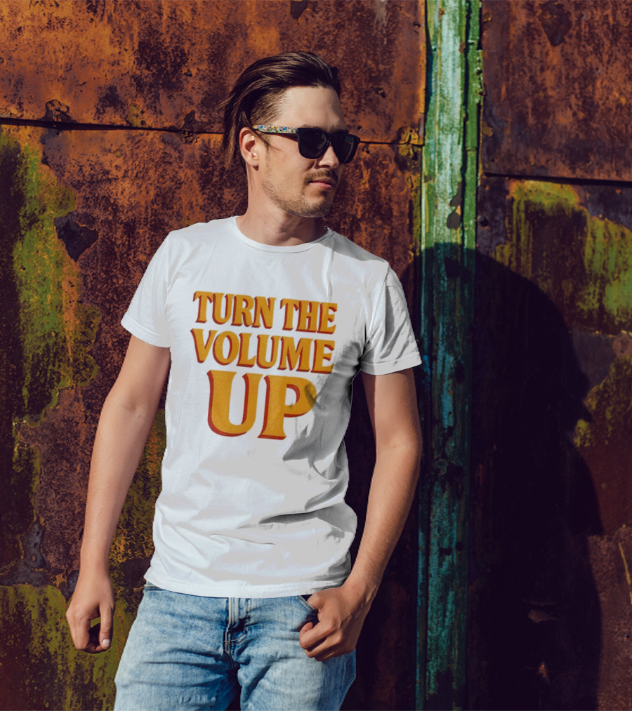 TURN THE VOLUME UP Zohran Mamdani Political Activism Apparel T-Shirt