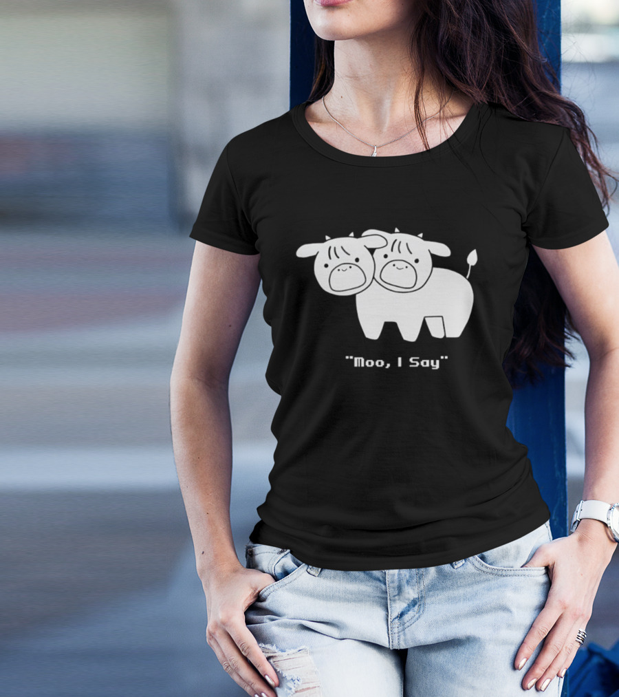 Cows Moo I Say Cute Double Cow Twins T-Shirt