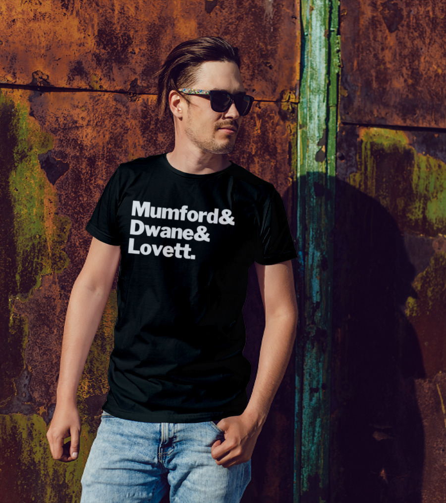 Mumford Dwane Lovett Trio Collaborative Team Typography T-Shirt