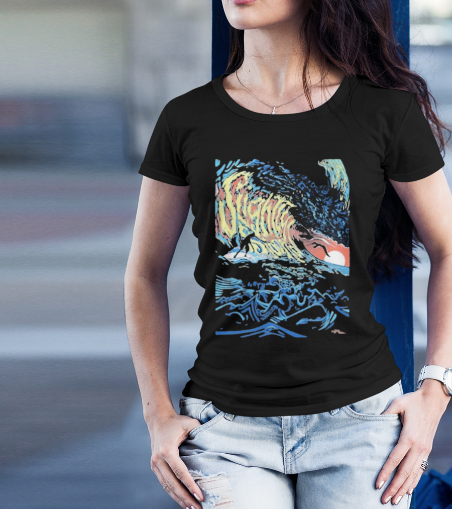 Slightly Stoopid Alders Surf Wave Sunset Sailboat Ocean Surfing T-Shirt