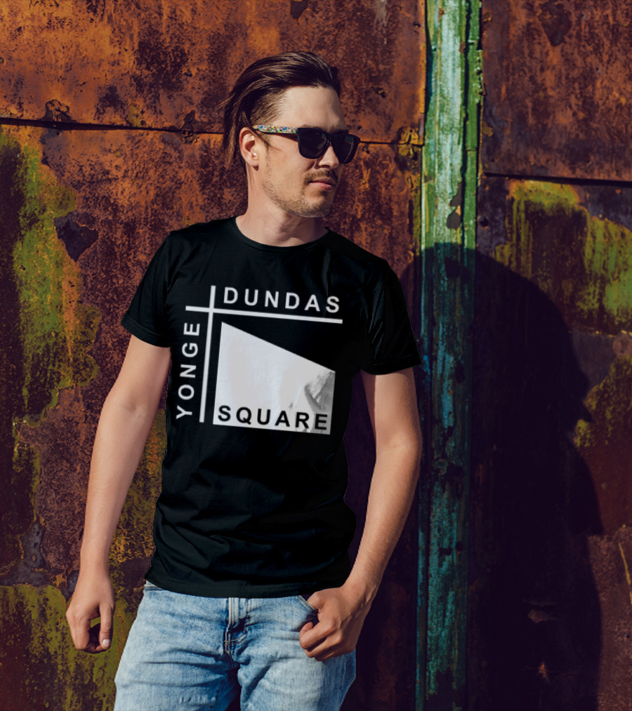 Yonge Dundas Square Toronto Landmark Icon Text T-Shirt