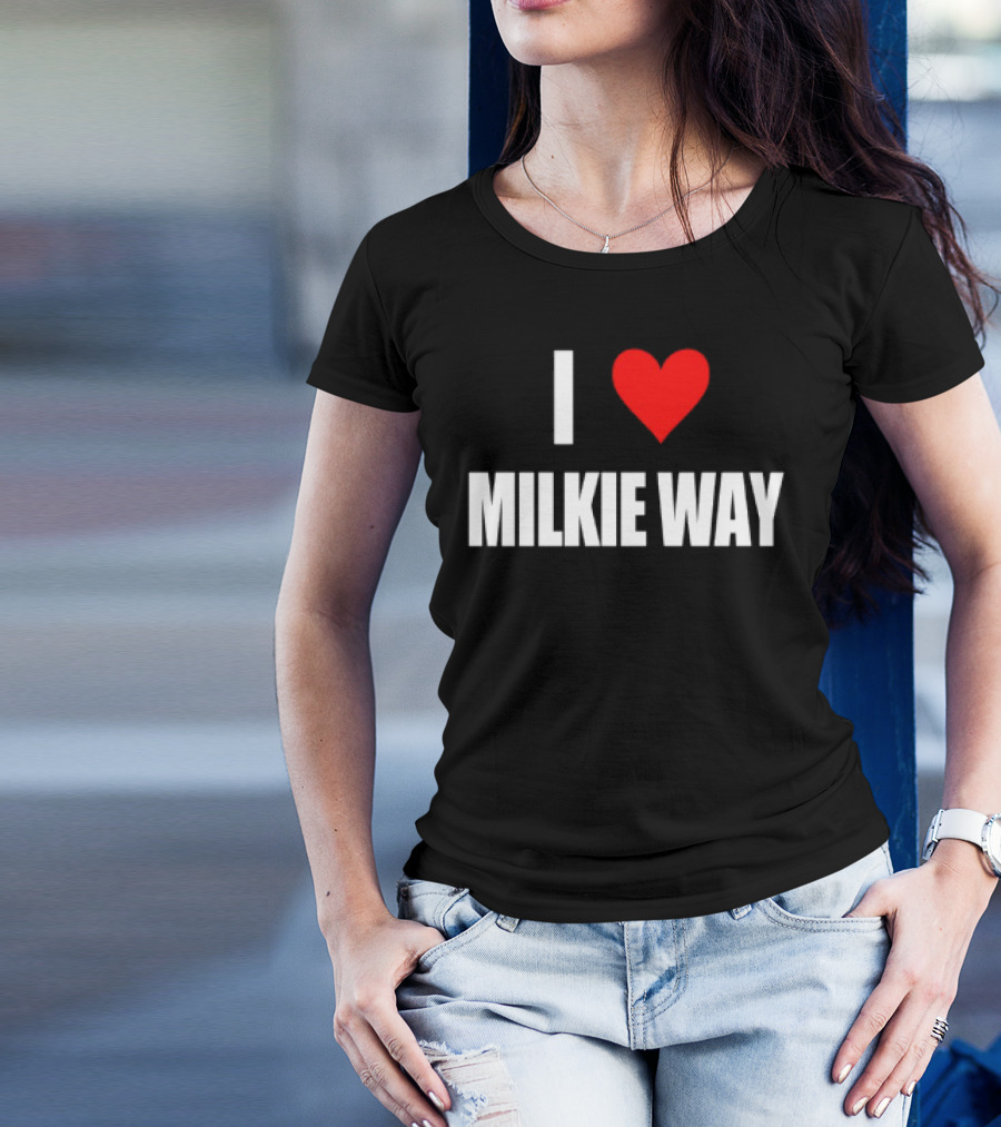 I Love Milkie Way Cute Cow Theme T-Shirt