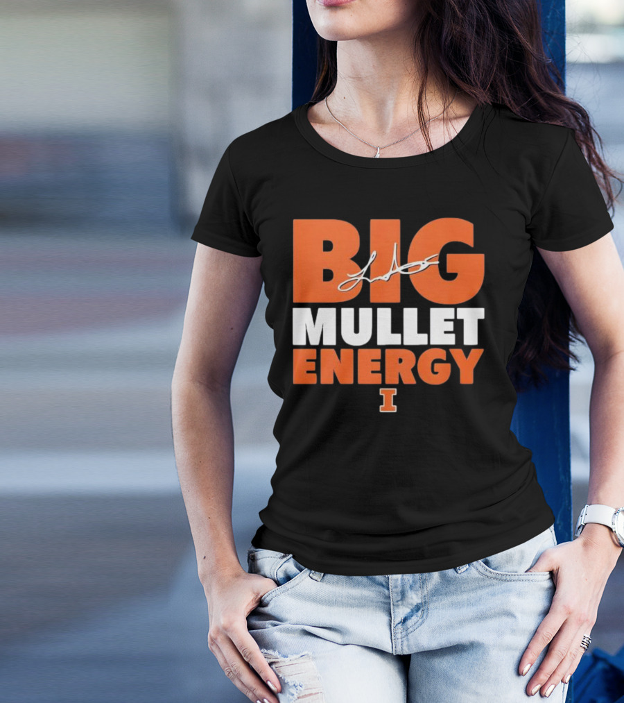 Big Mullet Energy Luke Altmyer University Of Illinois Signature T-Shirt