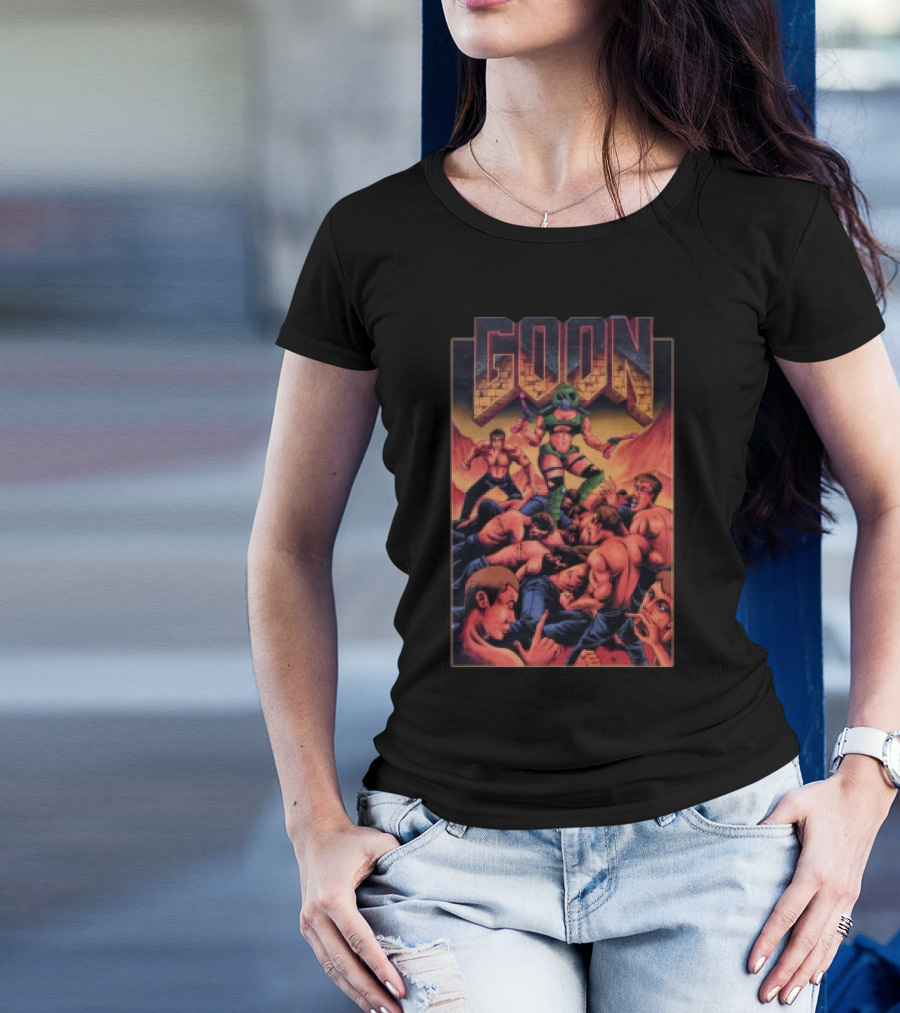 Goon Comic Style Muscle Battle Retro Graphics T-Shirt