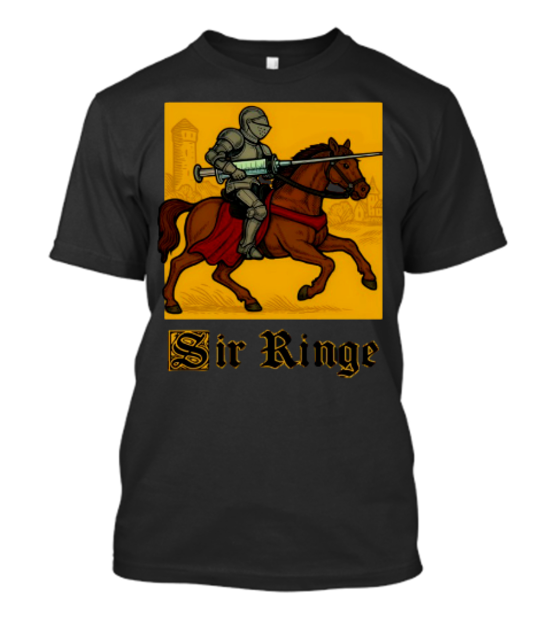 Orbital Sir Ringe Knight On Horse With Syringe Lance T-Shirt