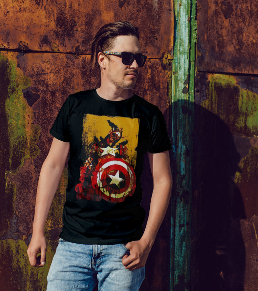 Marvel Zombies Captain America With Crows And Shield T-Shirt