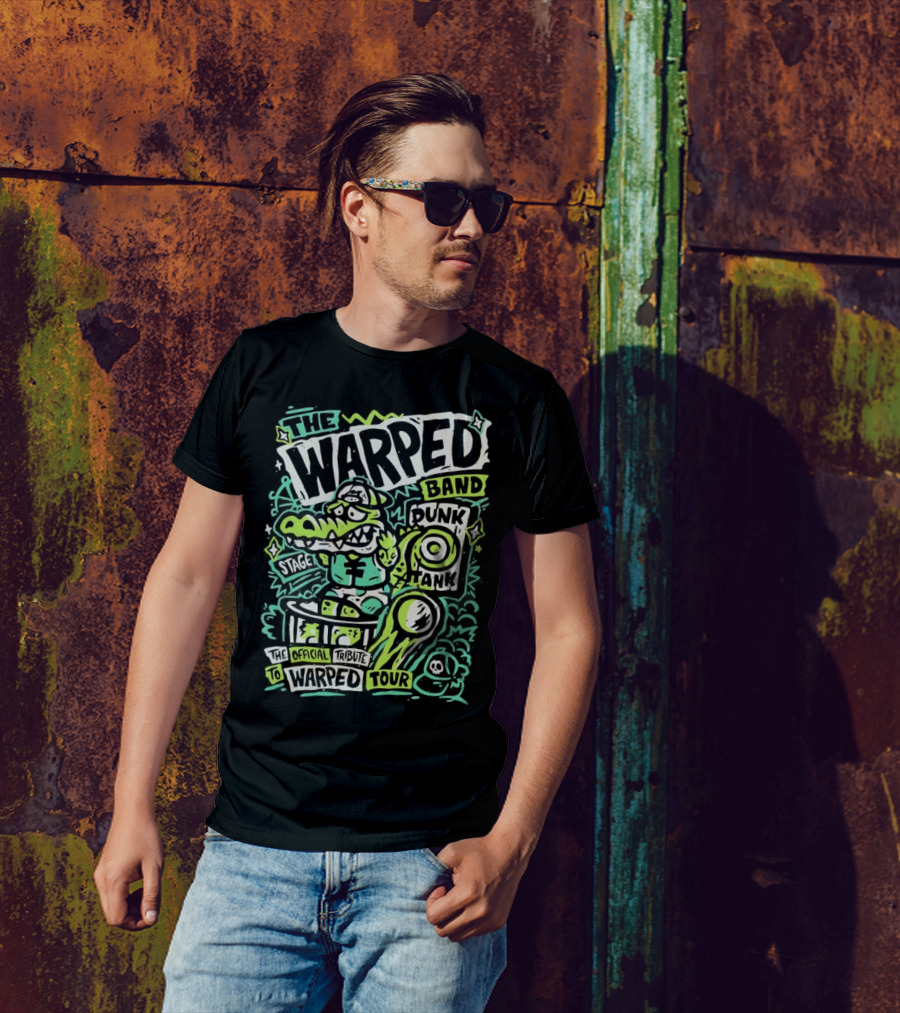 The Warped Band Dunk Tank Warped Tour Crocodile Cartoon T-Shirt