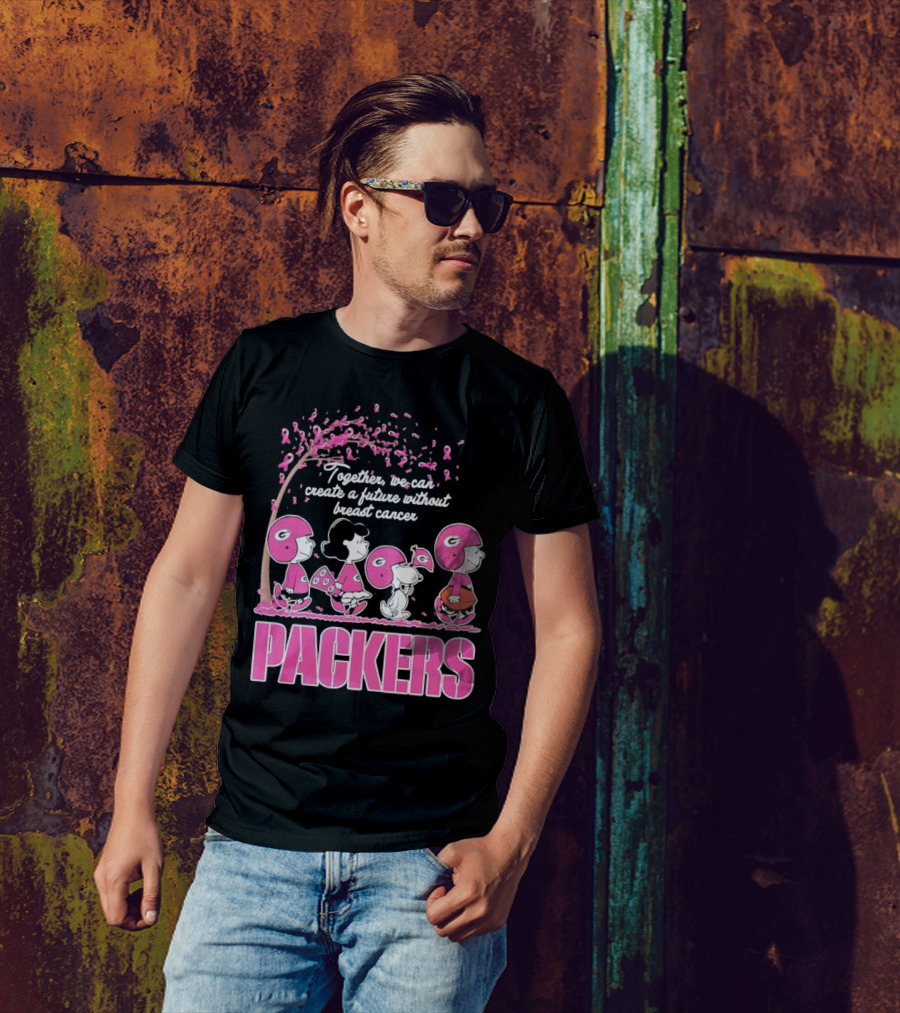 Together We Can Create A Future Without Breast Cancer Packers And Peanuts Collaboration T-Shirt