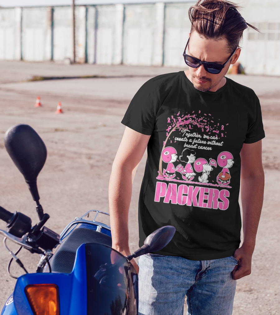 Together We Can Create A Future Without Breast Cancer Packers And Peanuts Collaboration T-Shirt