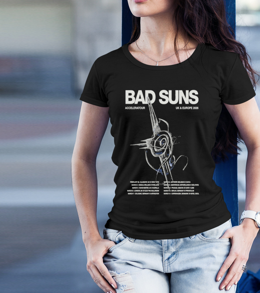 Bad Suns Accelerator UK & Europe 2026 Tour Dates And Locations T-Shirt