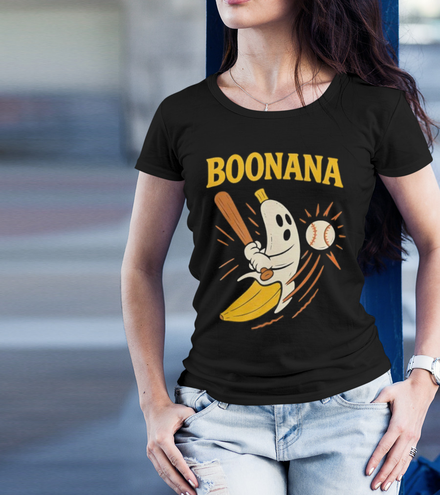 Boonana Baseball Funny Halloween Ghost Banana Costume T-Shirt
