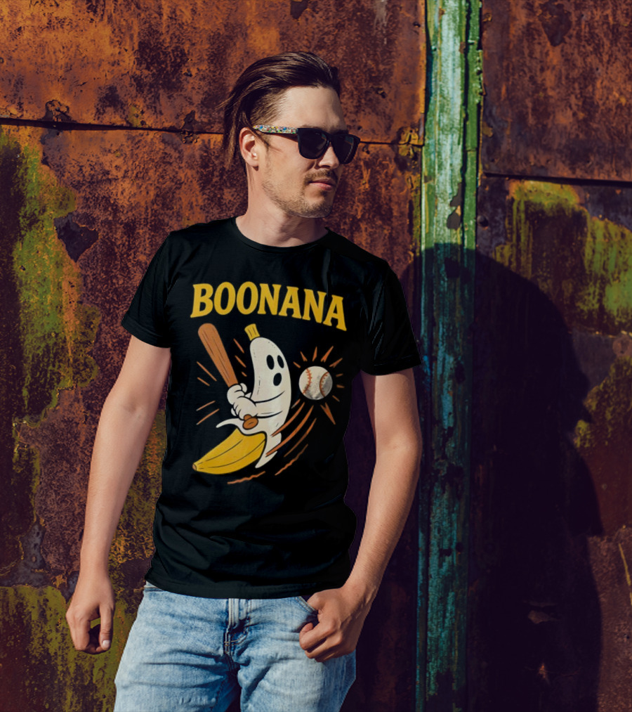 Boonana Baseball Funny Halloween Ghost Banana Costume T-Shirt