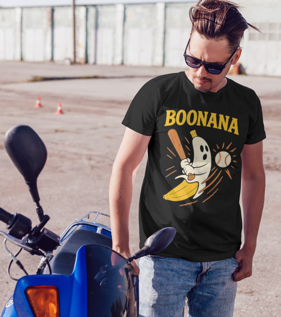 Boonana Baseball Funny Halloween Ghost Banana Costume T-Shirt