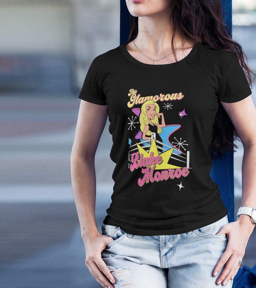 The Glamorous Blake Monroe Retro Wrestling Starburst T-Shirt