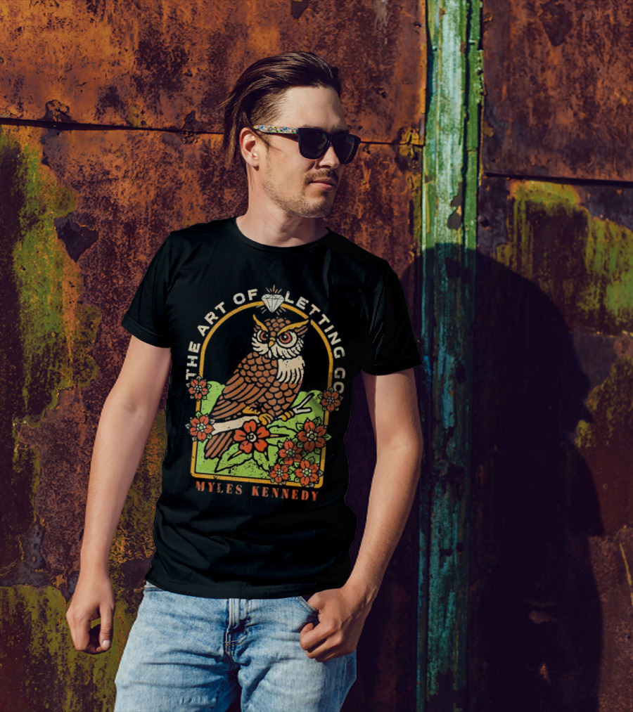 Myles Kennedy The Art Of Letting Go Diamond Owl With Flowers T-Shirt