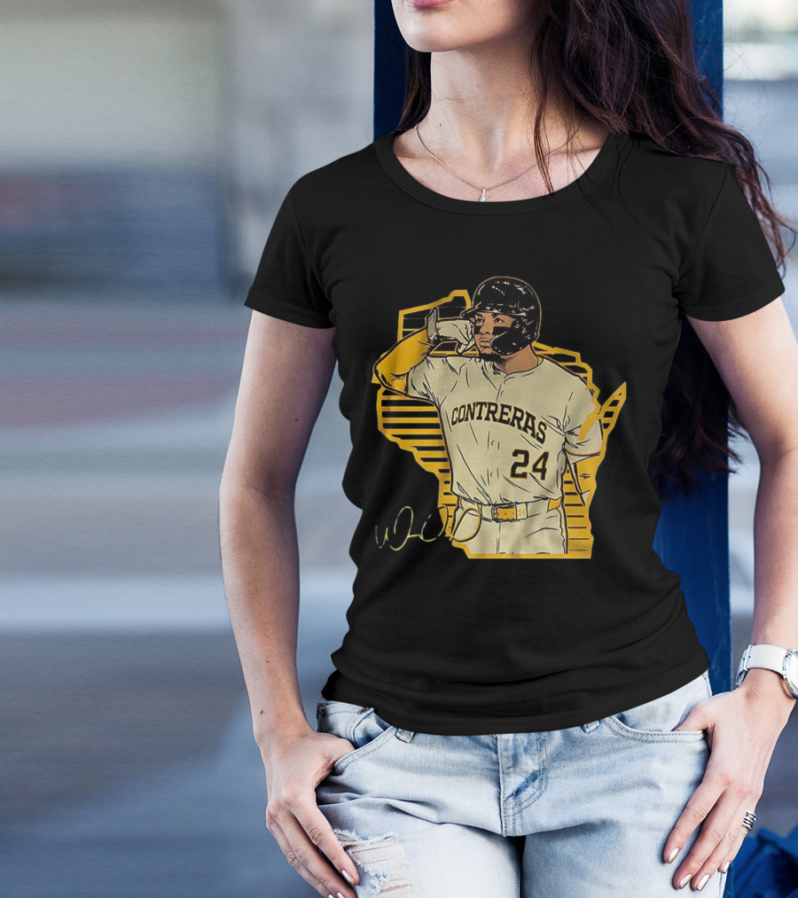 William Contreras Milwaukee Brewers Number 24 Call The 'Pen Signature T-Shirt