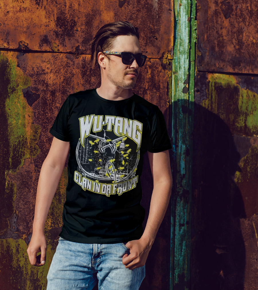 Wu-Tang Clan In Da Front City Skyline Yellow Bats T-Shirt