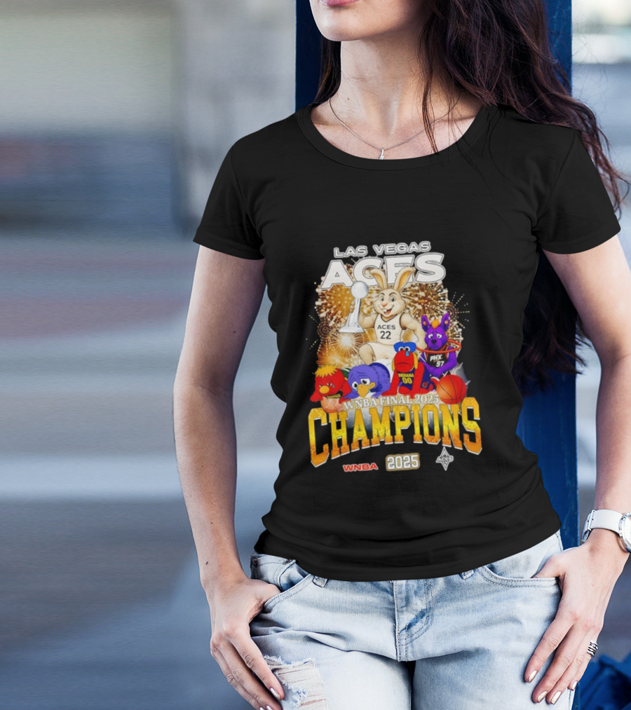 Las Vegas Aces 2025 WNBA Final Champions Phoenix Indiana Seattle Mascot T-Shirt
