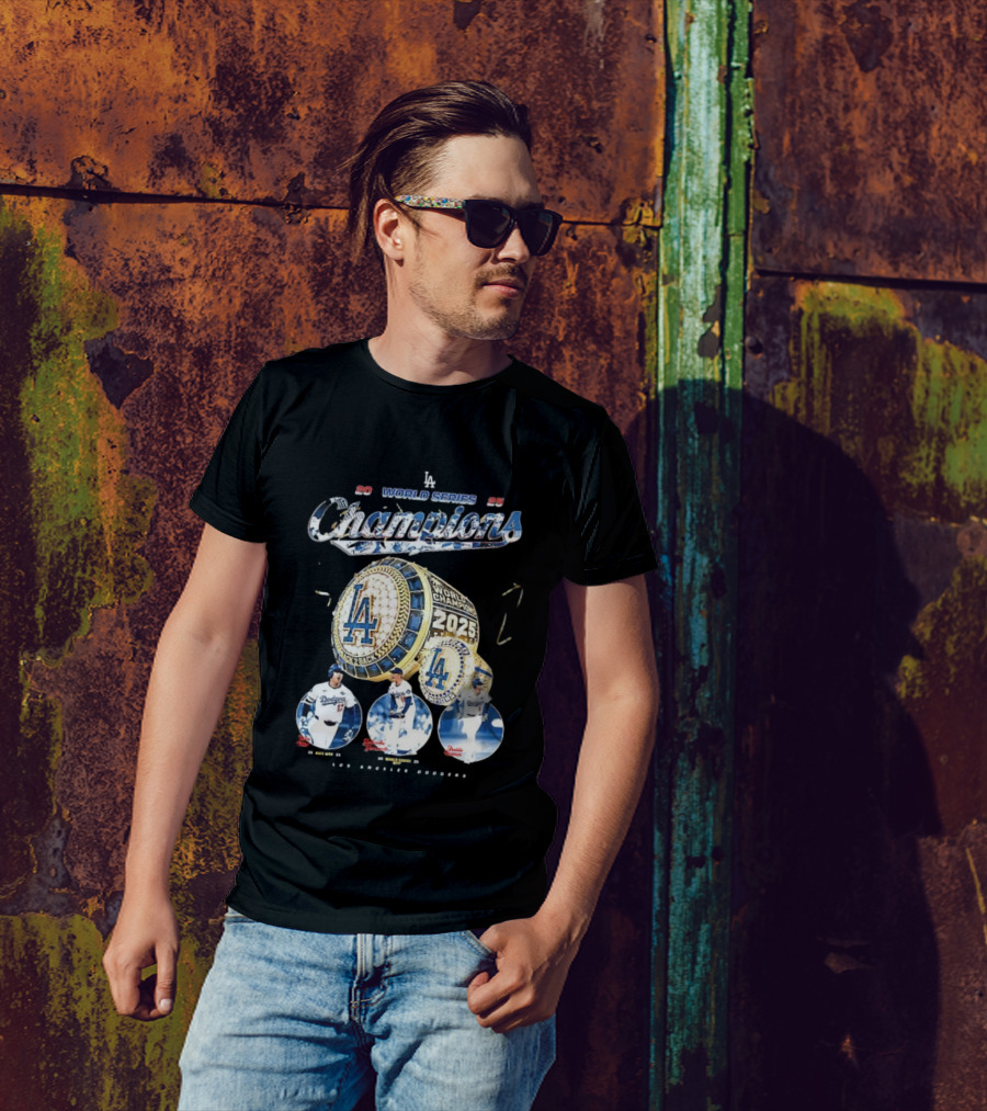 Los Angeles Dodgers 2025 World Series Champions Back 2 Back Ring Edition T-Shirt