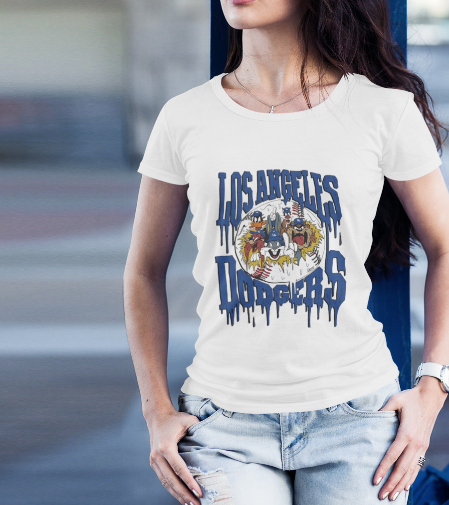 Los Angeles Dodgers Looney Tunes Dripping Vintage Style T-Shirt