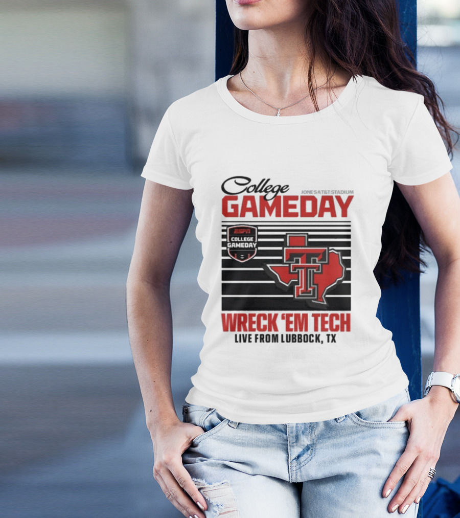 Texas Tech Gameday Wreck 'Em Jones AT&T Stadium ESPN College 2025 T-Shirt