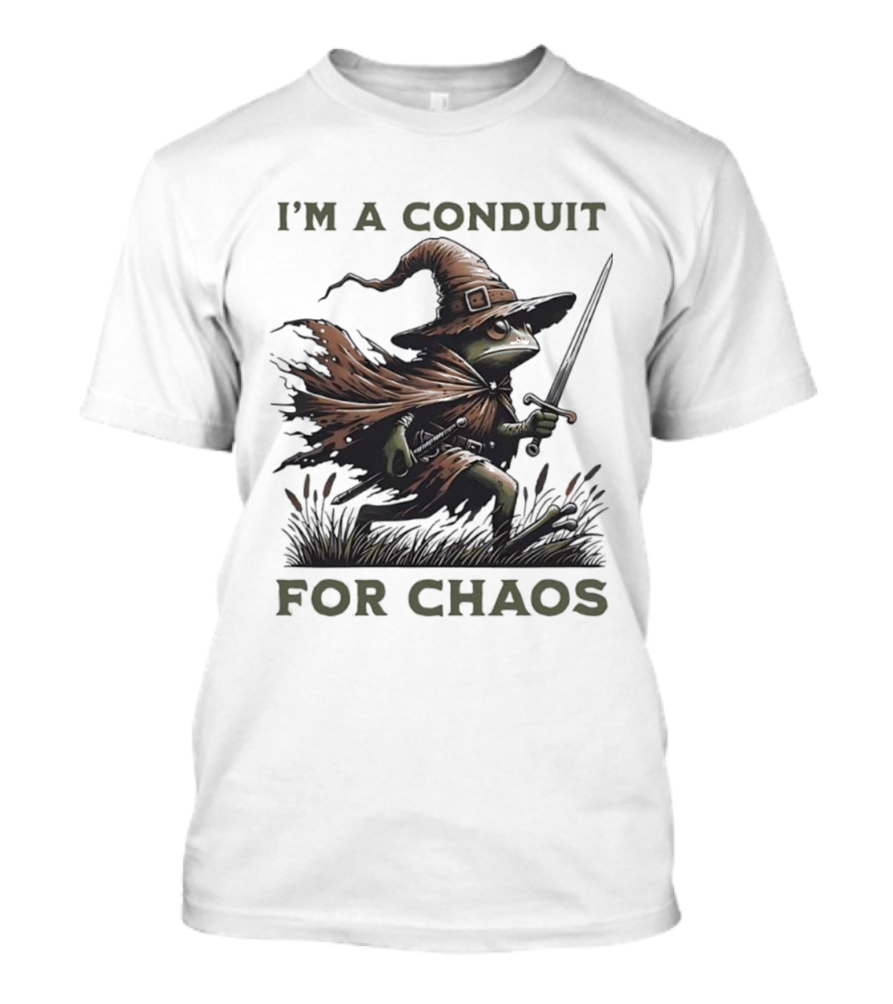 I'm A Conduit For Chaos Frog Wizard Sword T-Shirt