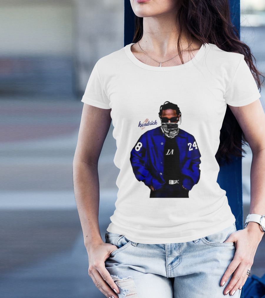 Dodgers LA Kendrick Lamar Blue Jacket Image T-Shirt