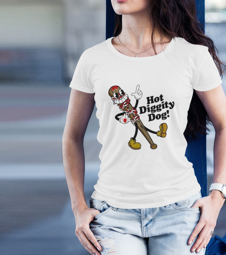 The Walking Dead 15th Anniversary Hot Diggity Dog Bat Character T-Shirt