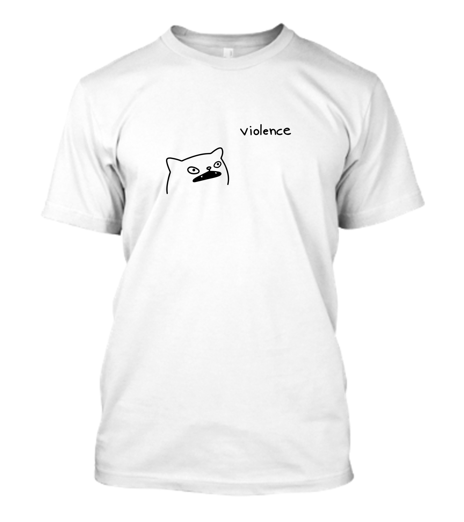 Portlandsbatman Poorlycatdraw Violence Cat T-Shirt