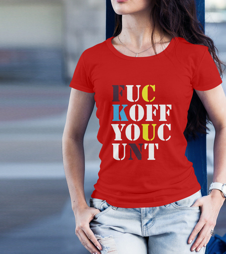 Dave Surman FUC KOFF YOUC UNT Text T-Shirt