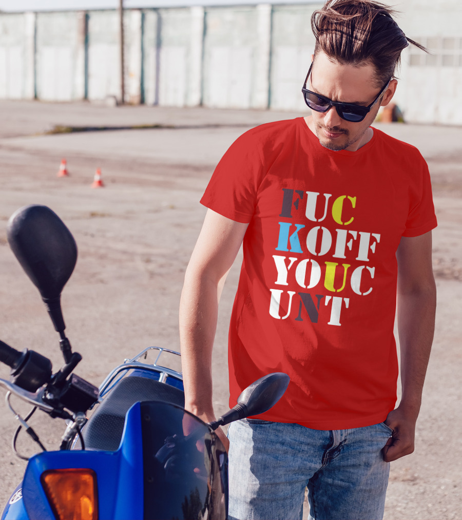 Dave Surman FUC KOFF YOUC UNT Text T-Shirt