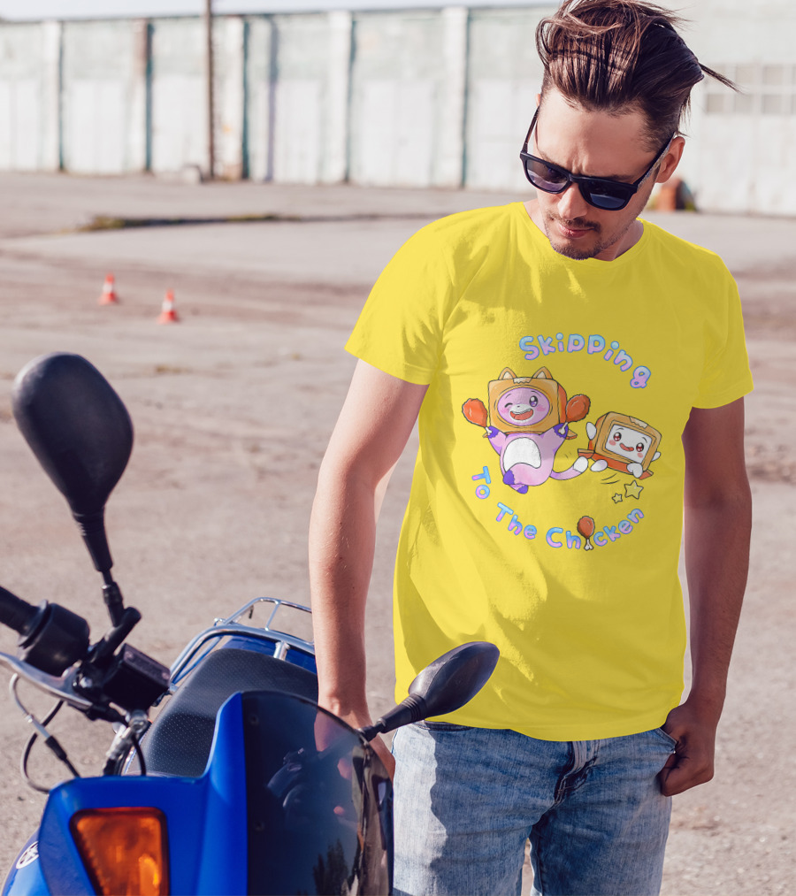 LankyBox Merch Skipping To The Chicken With Boxy And Foxy Characters T-Shirt