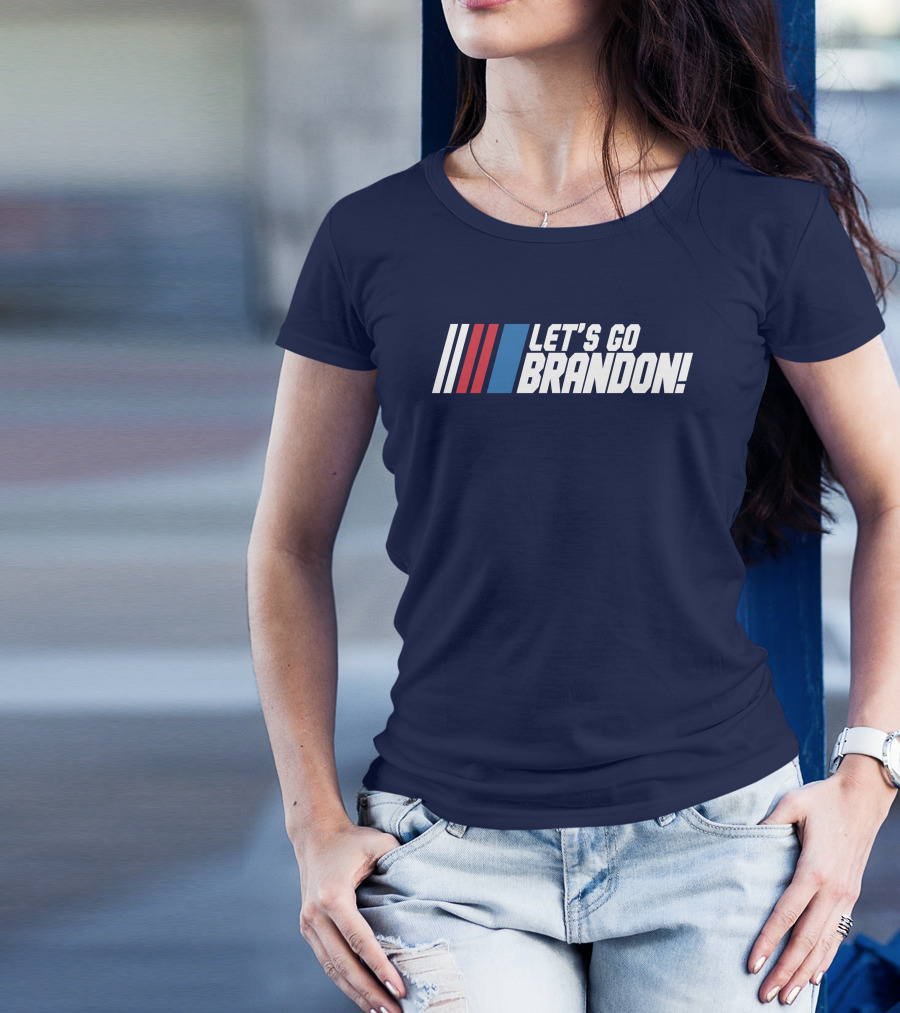 The Daily Wire Shop Let's Go Brandon Racing Stripes T-Shirt