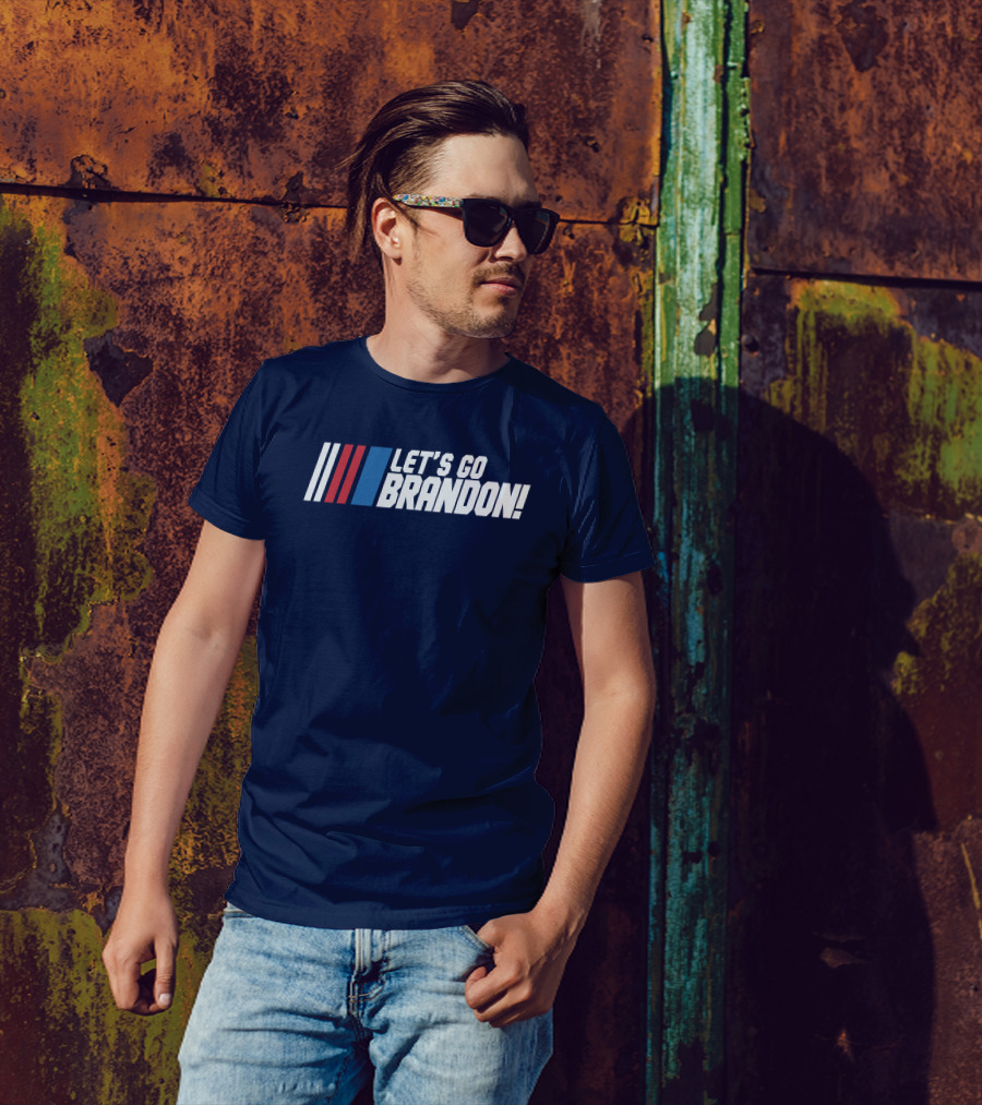 The Daily Wire Shop Let's Go Brandon Racing Stripes T-Shirt