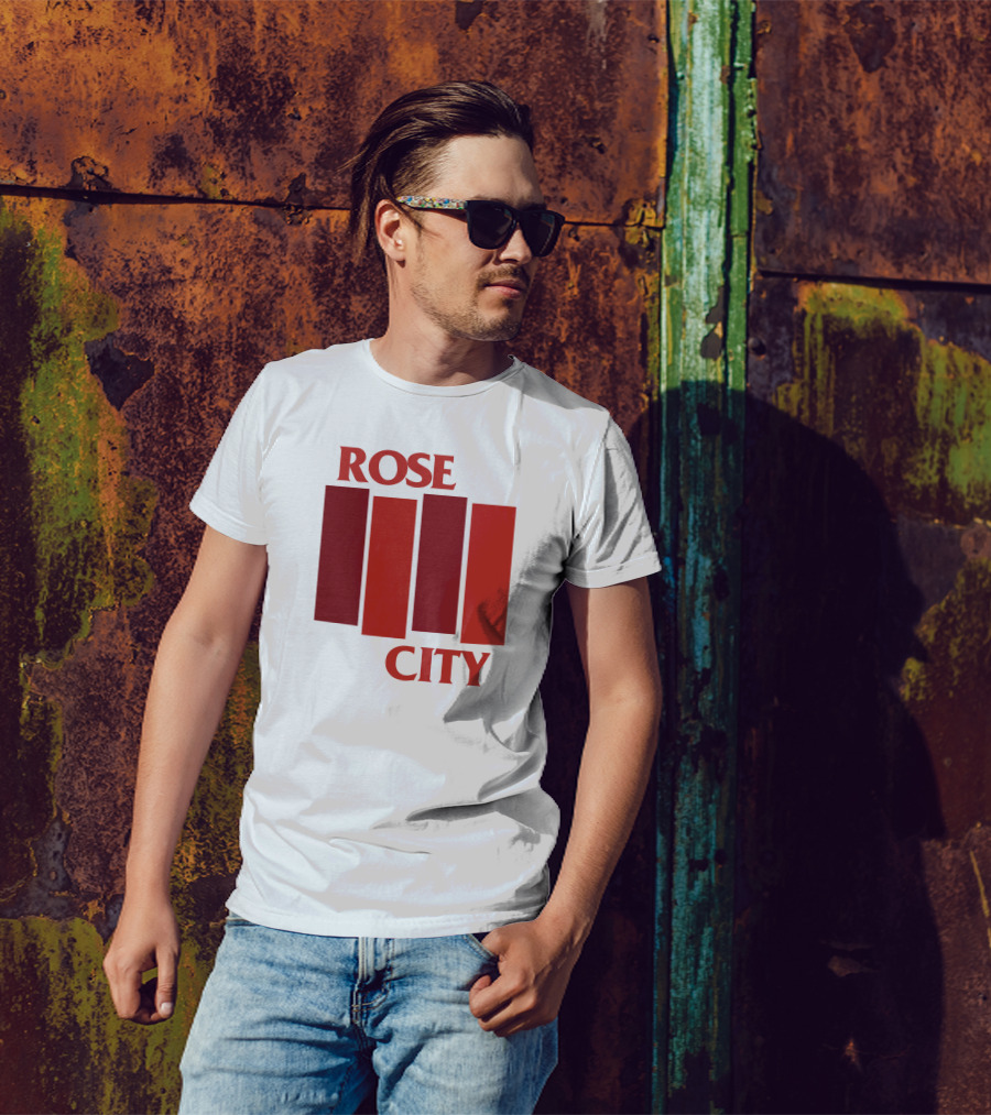 Rivetgear Shop Rose City Flag Rivet Gear Red Bar T-Shirt