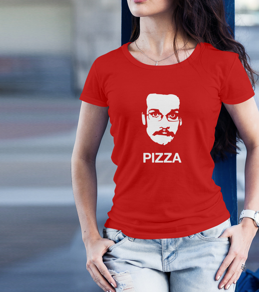 Drawfee Merch Pizza John DFTBA Face Silhouette Red T-Shirt