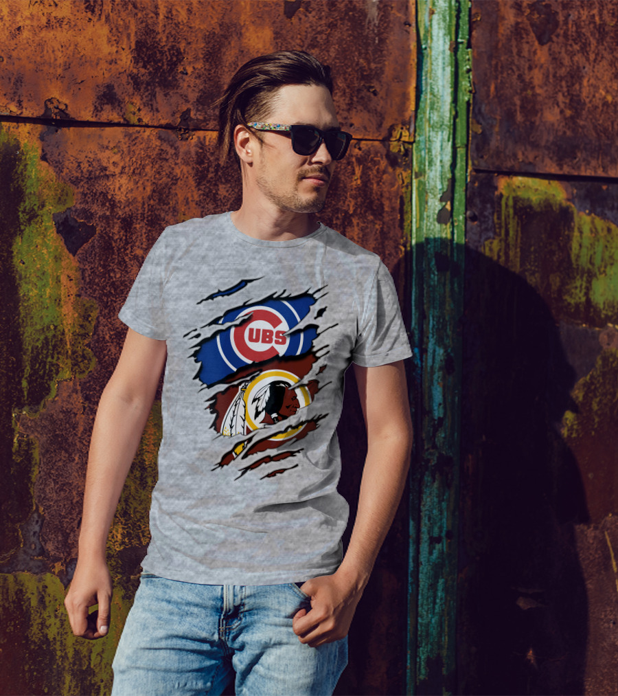 Cubs And Redskins Logos Combined T-Shirt