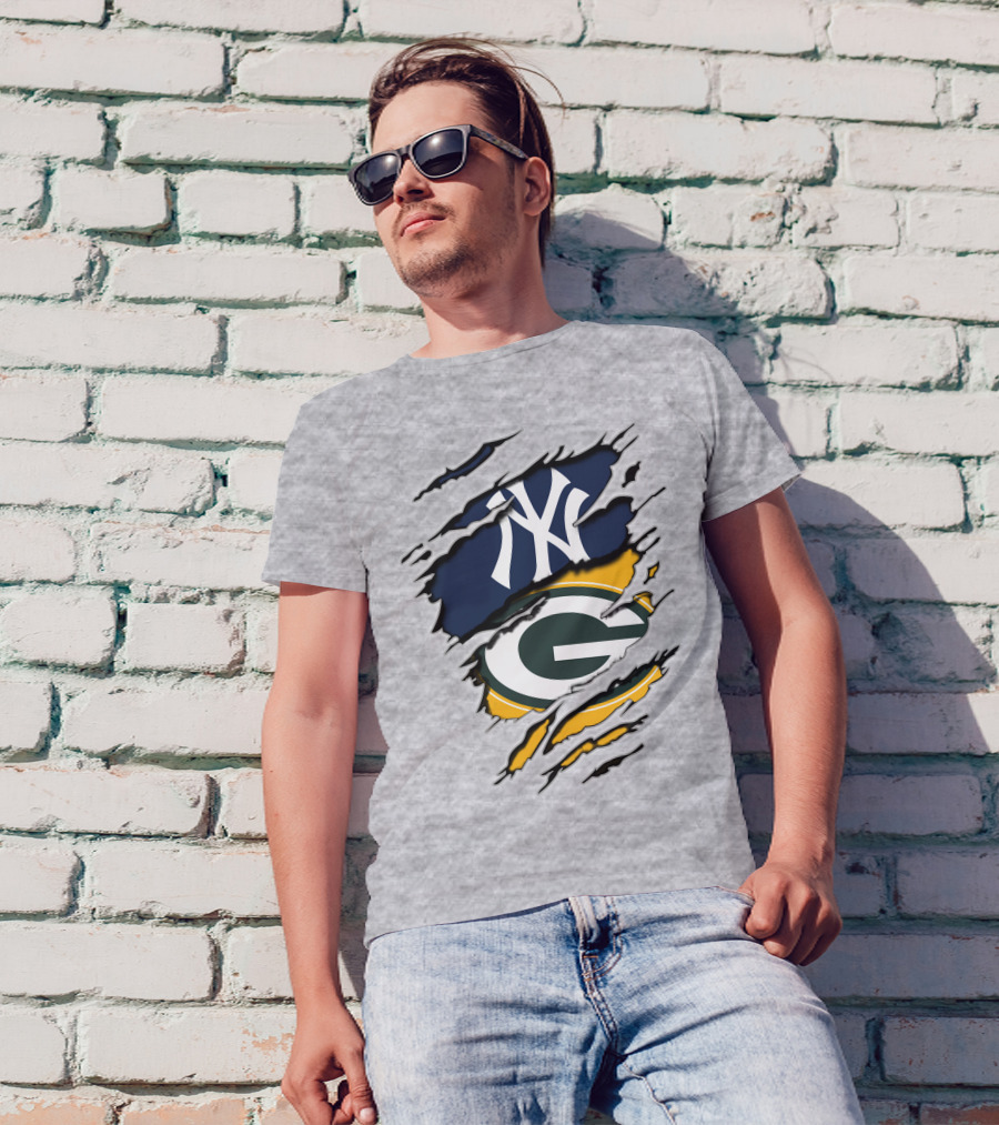 Packers Yankees Green Bay New York Crossover T-Shirt