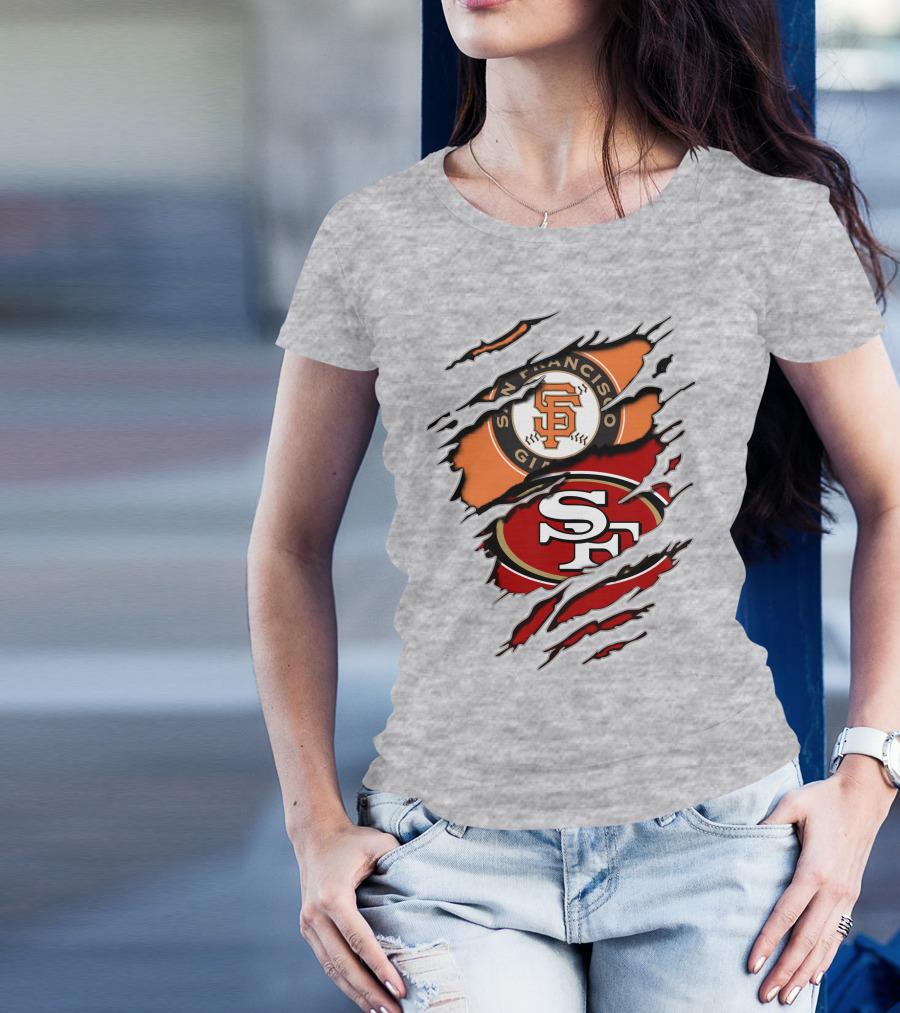 San Francisco Giants 49ers Crossover Logo T-Shirt