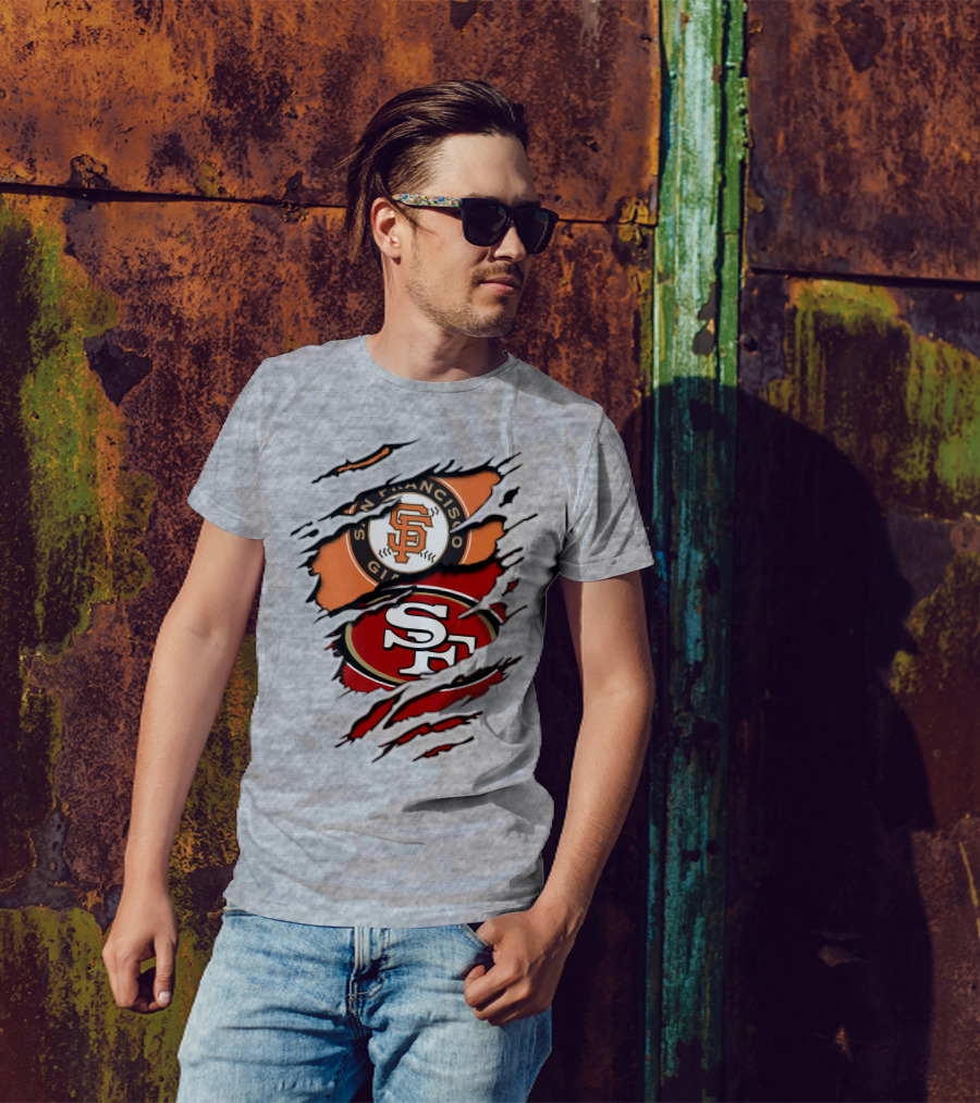 San Francisco Giants 49ers Crossover Logo T-Shirt